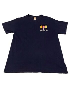 Gildan Women’s Medium Navy Tee Light Up the Summer Nights Lantern Design